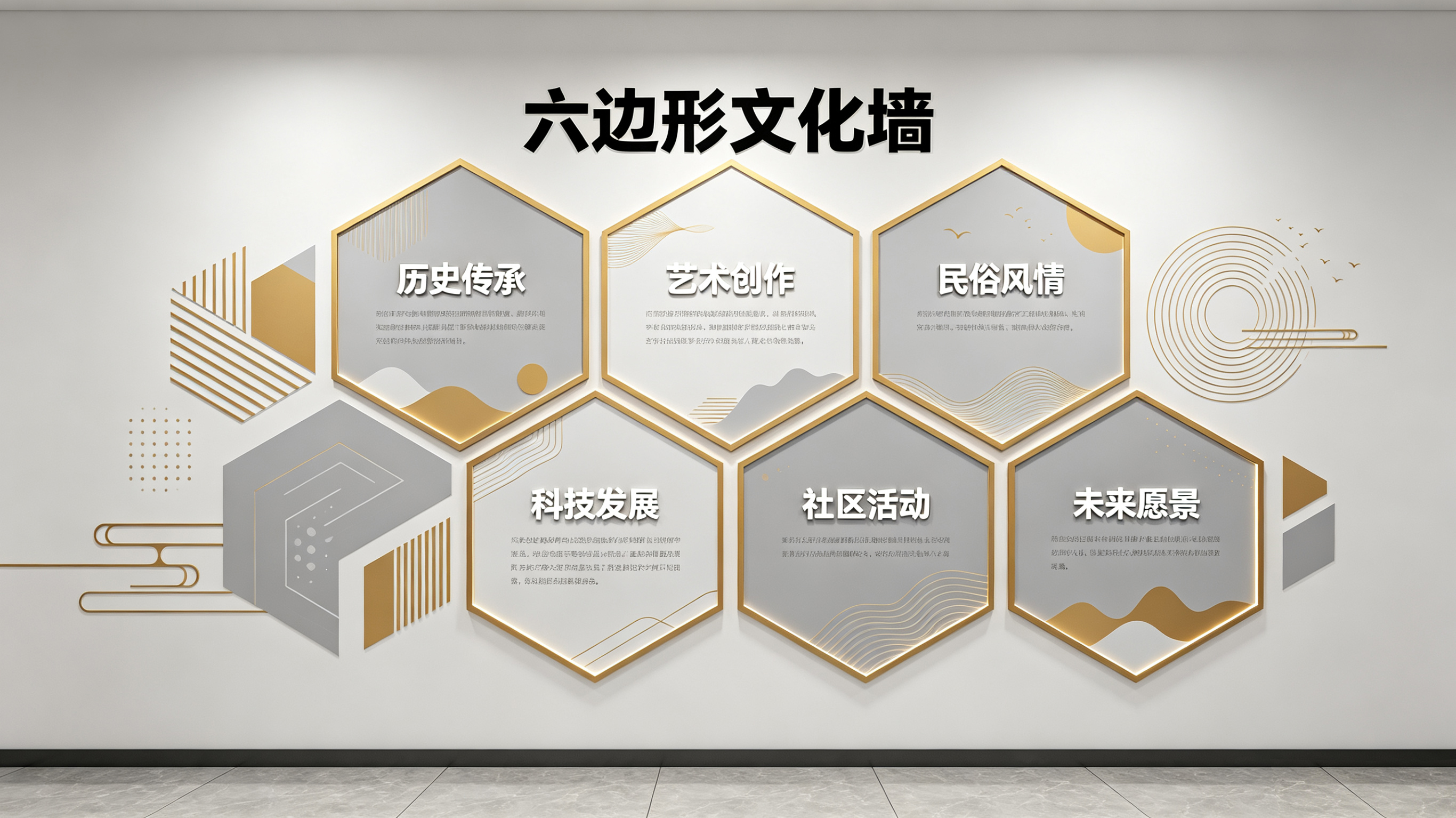 安福企业文化墙 | 六边形信息美学